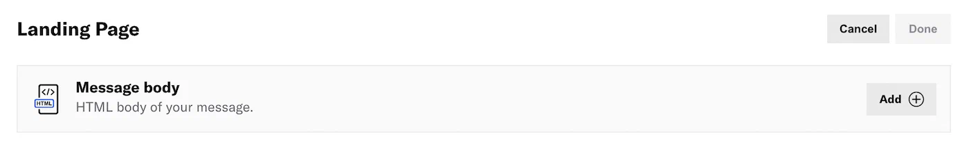 Landing pages Landing pages