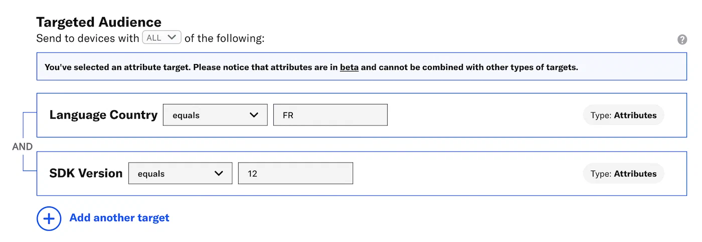Evaluating multiple audience targets with ALL/ANY