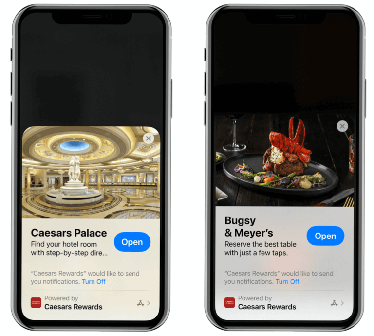 Developed by Bottle Rocket with Notifications by Airship, Caesars