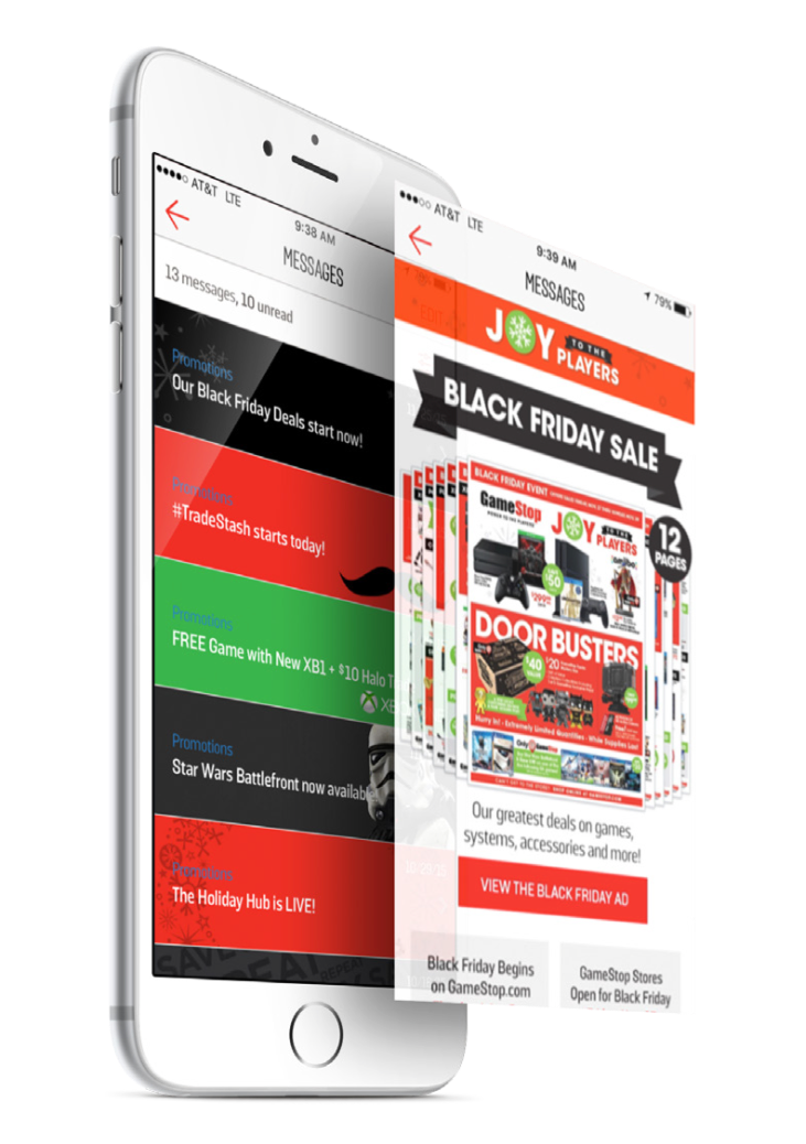 game-stop-example-of-in-app-message-center-customized-for-black-friday-holiday