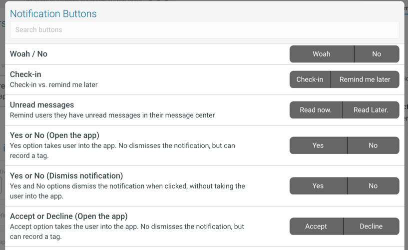 interactive notification buttons urban airship engage push notifications